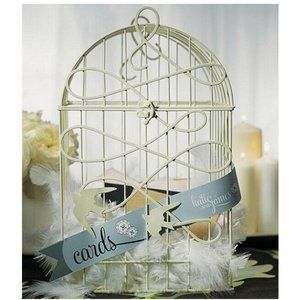 weddingstar Birds in Flight Birdcage Card Holder well wishes decor White Love